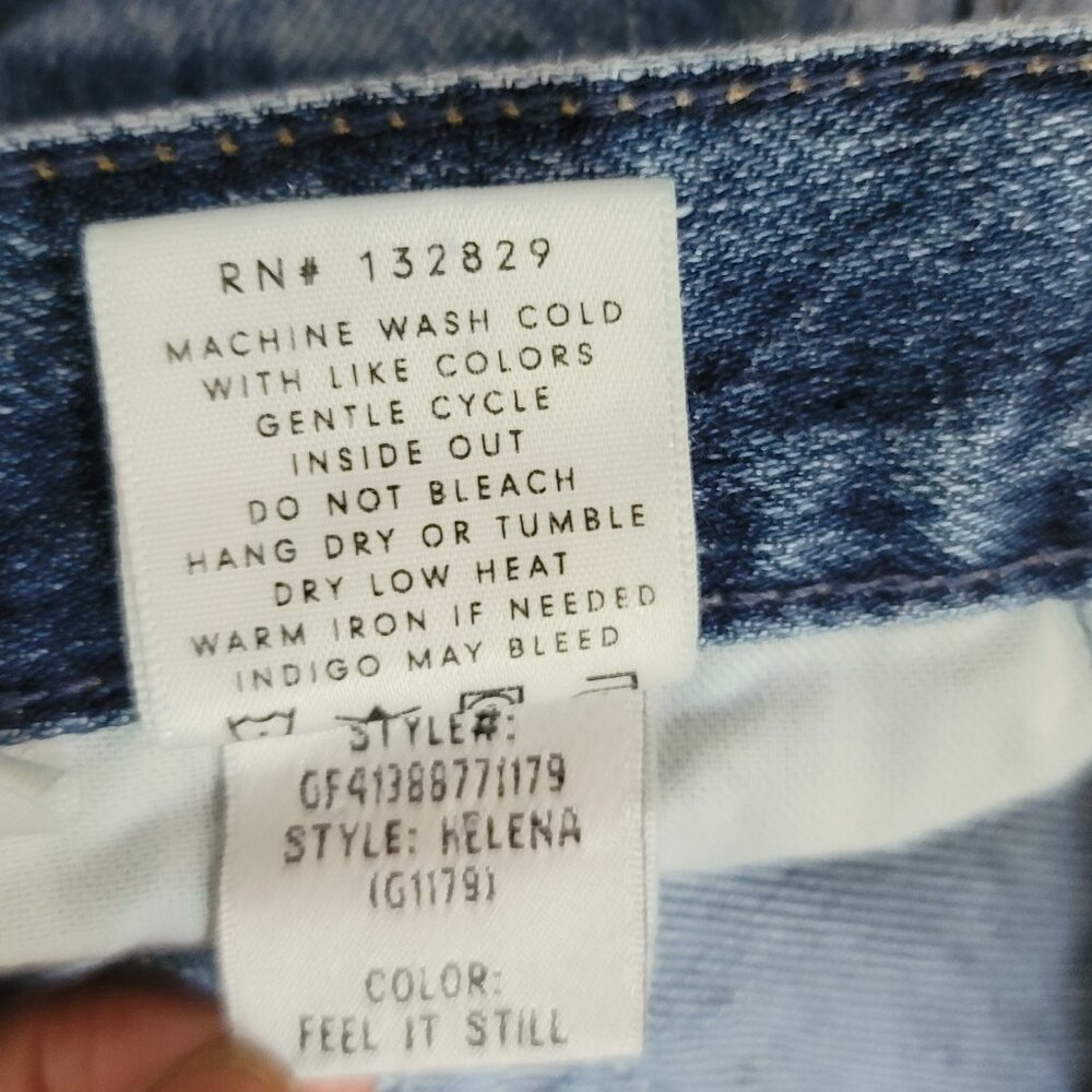 GRLFRND Helena High Rise Straight Jeans Womens Size 28 Distressed Blue Denim - Picture 12 of 13